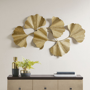 Large Size Light Luxury Metal Home Decor Wall Hanging Metal Leaves Wall Decoration in wholesale price