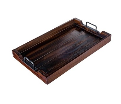 Original bakkal (tree bark ) customized Wooden Food Serving Tray with set of 3 used For serving croissants in Restaurant and bar