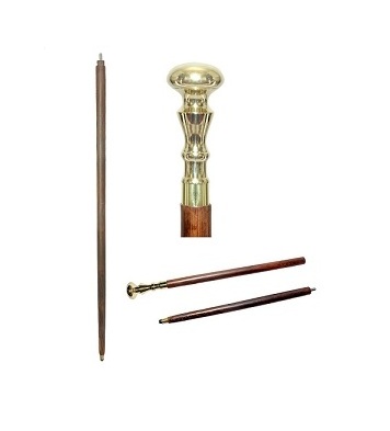 Vintage Wooden Walking Stick Cane With Brass Handle wood shaft walking stick for old mens