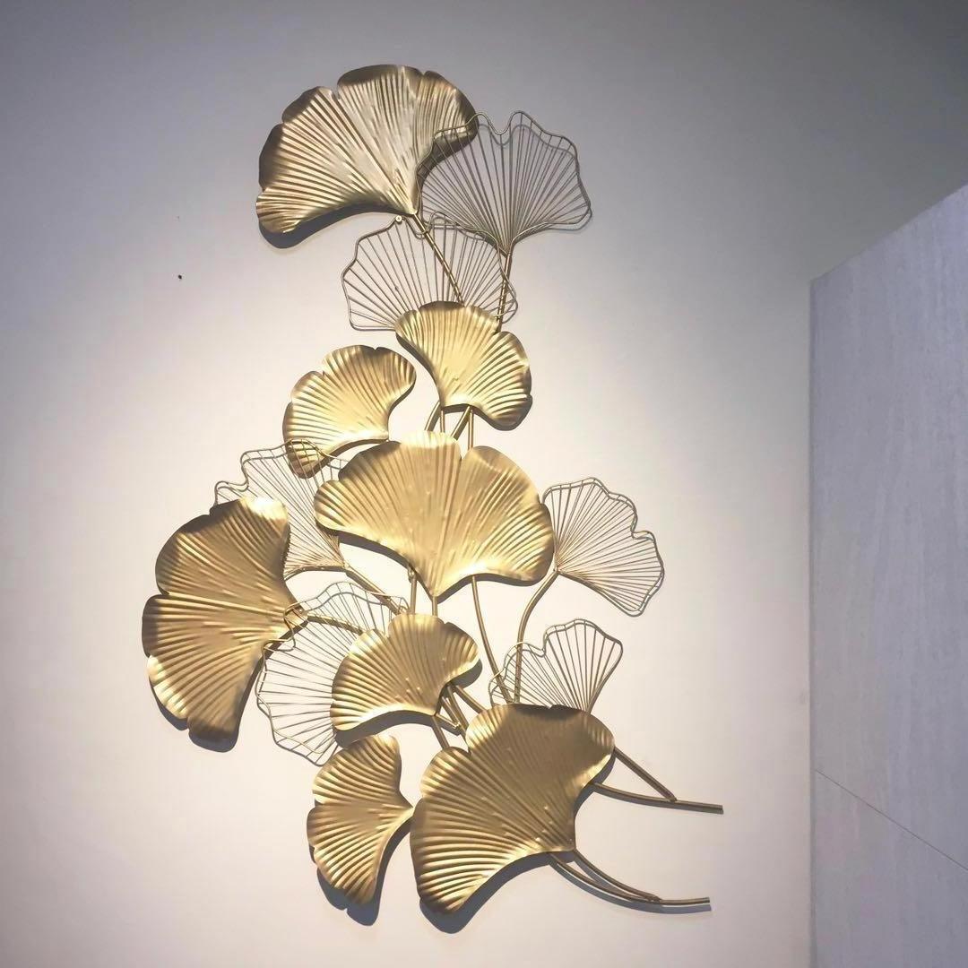 Large Size Light Luxury Metal Home Decor Wall Hanging Metal Leaves Wall Decoration in wholesale price