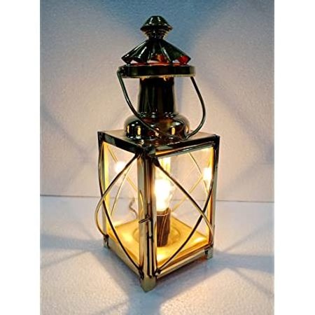 Vela Lanterns Moroccan Style Candle Lantern Medium Amber Glass Metal Candle Lantern Best Design European Style Home & Garden