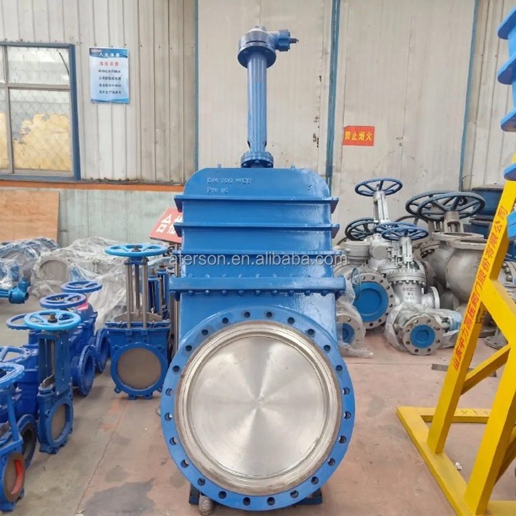 OEM Manufacturing Big Size Electric Actuator Motorized Control Carbon Steel Steel Knife Gate Valve