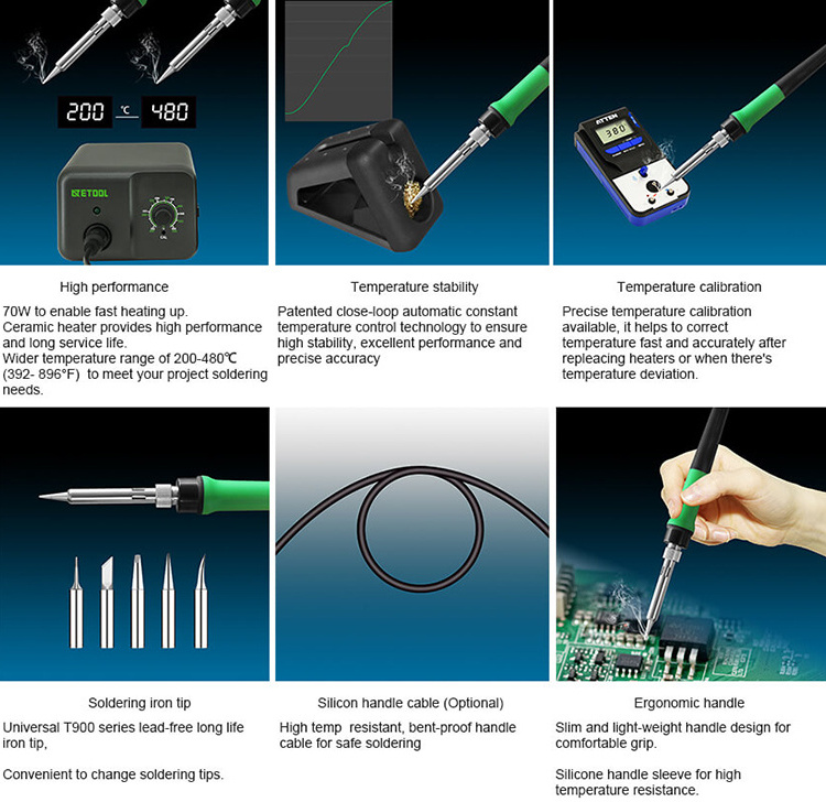 220V 70W adjustable temperature electric soldering station for mobile phone laptop repair