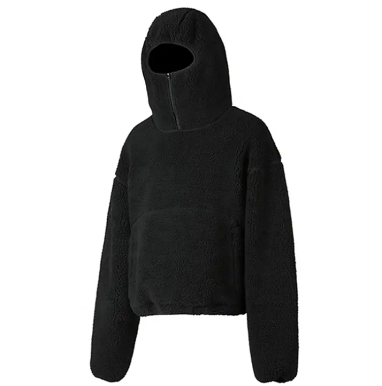 Custom Masked ninja Hoodie Embroidery Sherpa Fleece zip up men's hoodies sweatshirts