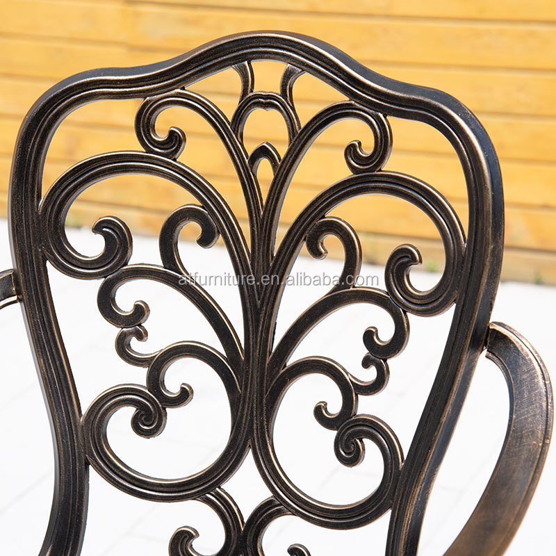 High Quality Flower Outdoor Cast Aluminium Furniture Garden 7PCS Table And Chair Sets Patio Furniture