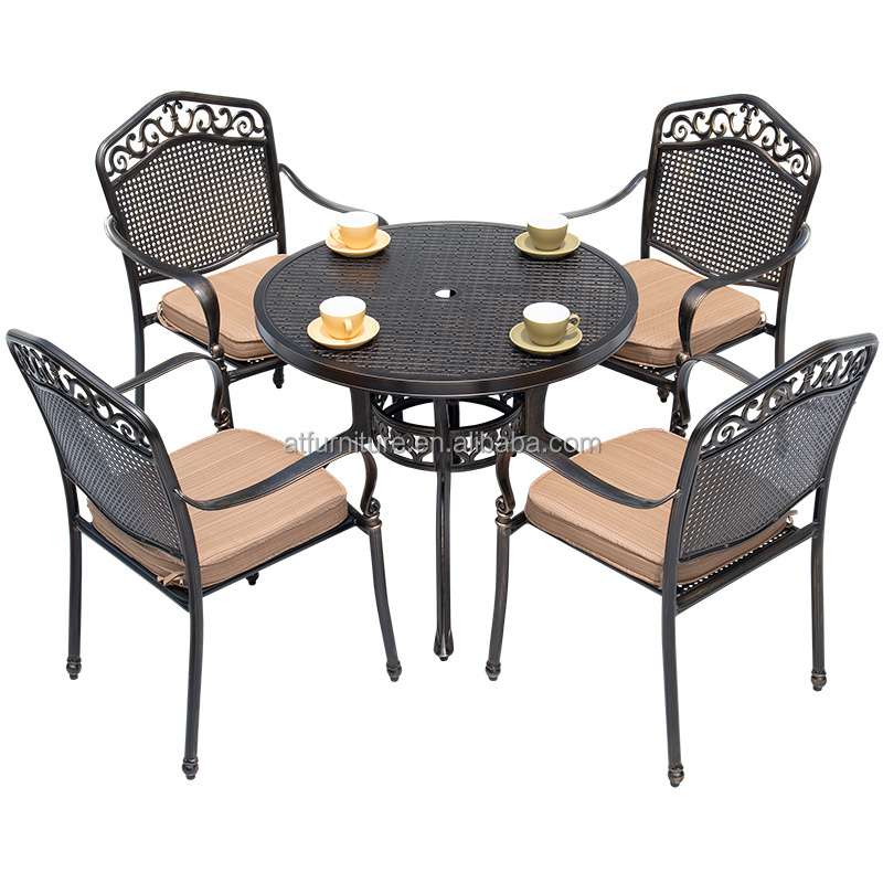 Outdoor Garden Courtyard Patio Furniture Dining Cast Aluminum Balcony Small Round Coffee Table