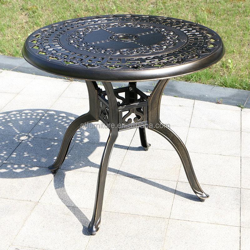 Hot Sale Retro Anti-Proof Garden Courtyard Villa Use 3 Pieces Dining Bistro Set Cast Aluminum Outdoor Furniture