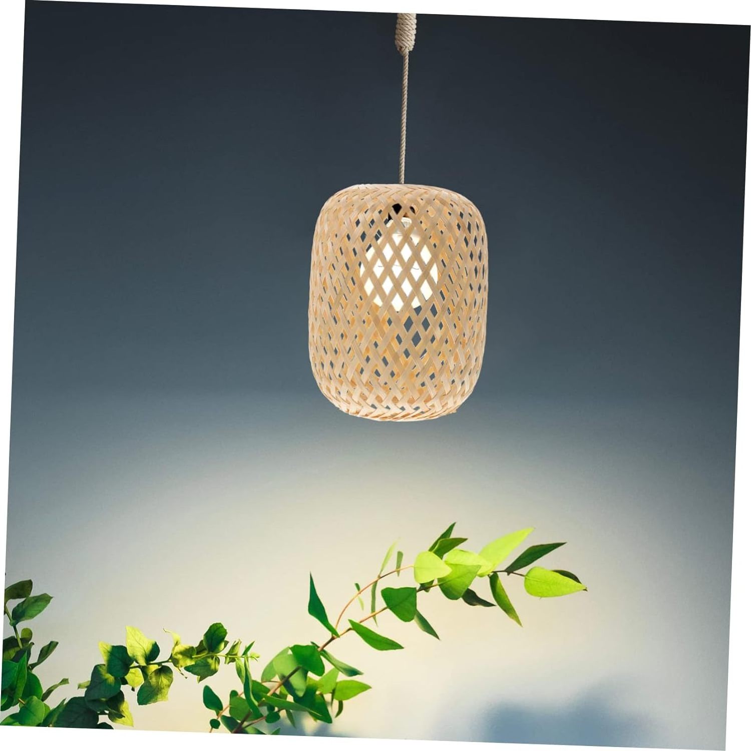 OEM ODM Lantern Shade Floor Light Shade Basket Light Fixture Lamp Shade Cover Bedside Bamboo Seaweed Decorate