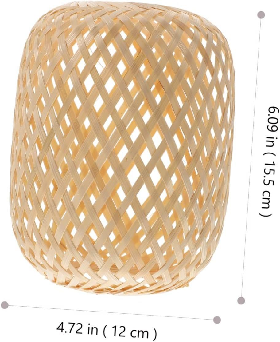 OEM ODM Lantern Shade Floor Light Shade Basket Light Fixture Lamp Shade Cover Bedside Bamboo Seaweed Decorate