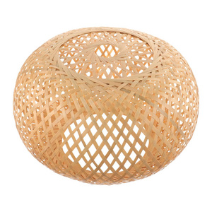 Wholesale price Bamboo Lamp Shade Woven Pendant Lampshade Rattan Lamp Cage Vintage Chandelier Lamp Cover