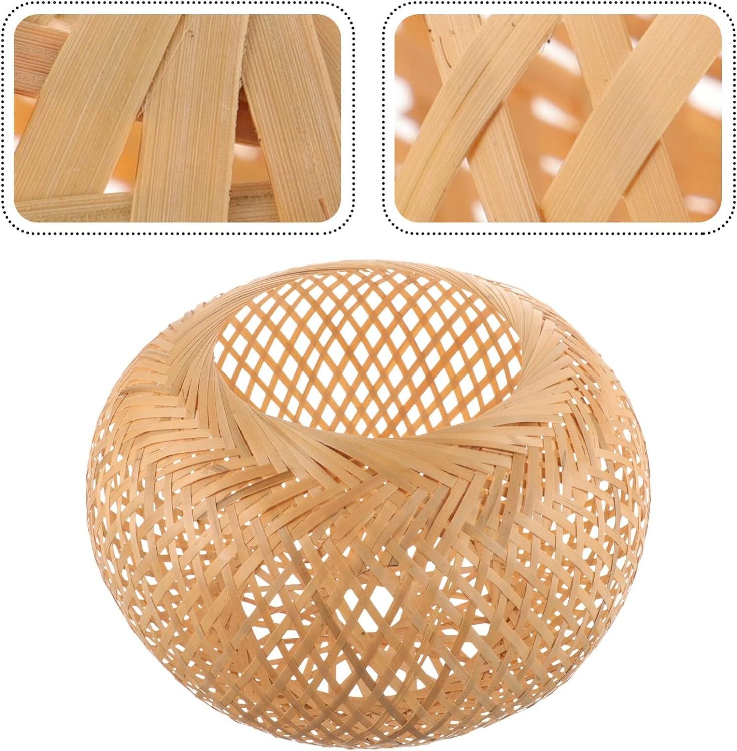 Wholesale price Bamboo Lamp Shade Woven Pendant Lampshade Rattan Lamp Cage Vintage Chandelier Lamp Cover