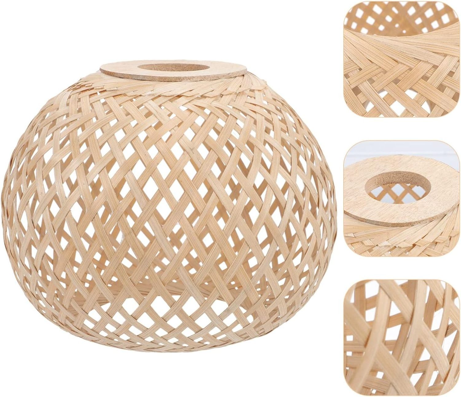 Handmade  Pendant Light Shade Woven Bamboo Lampshade Light Bulb Cage Guard Rattan Basket Chandelier Lamp Shade Light Cover