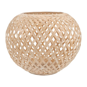 Handmade  Pendant Light Shade Woven Bamboo Lampshade Light Bulb Cage Guard Rattan Basket Chandelier Lamp Shade Light Cover