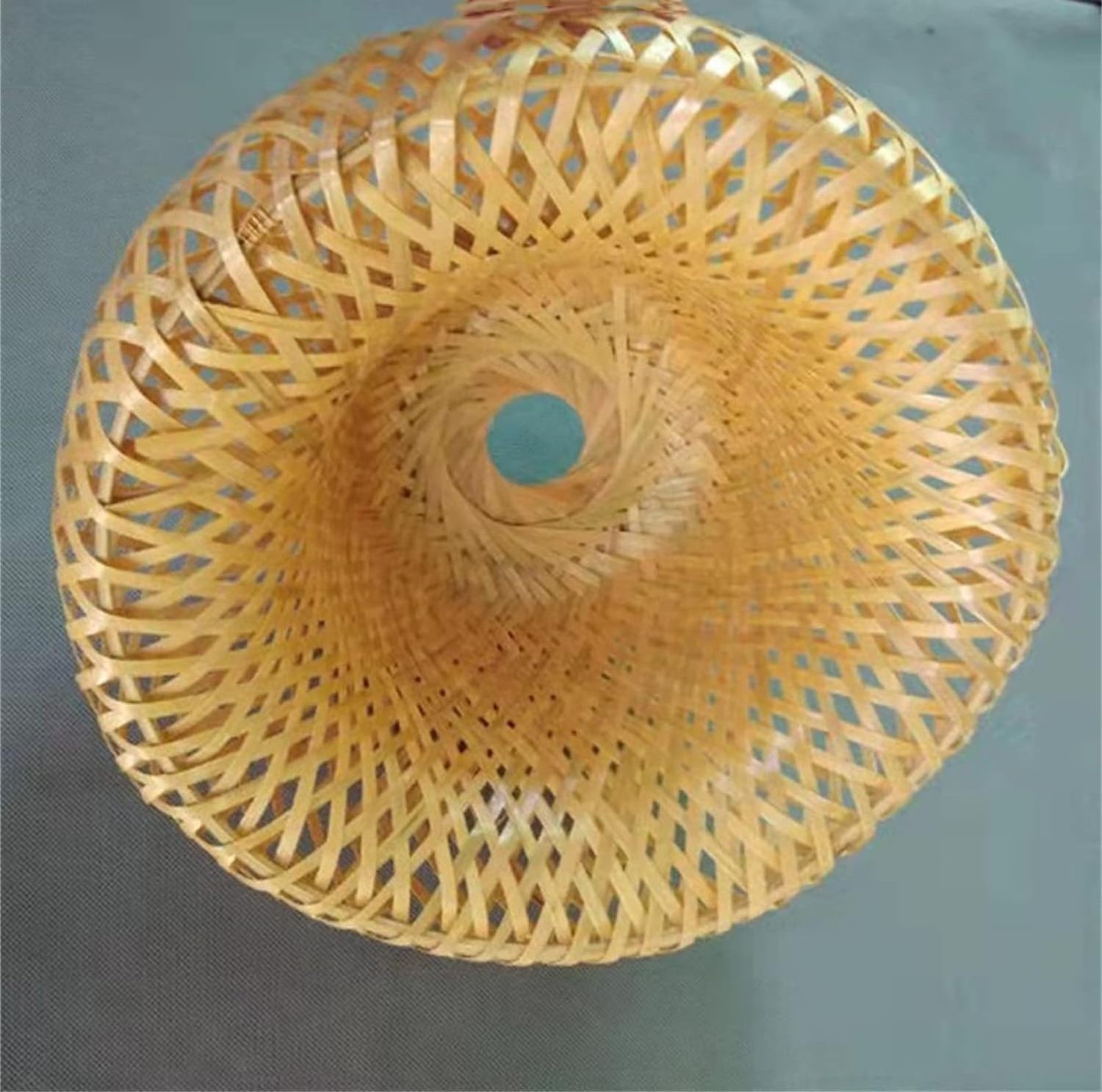 Top shopping Bamboo Wicker Rattan Lampshade Hand-Woven Double Layer Bamboo Dome Lampshade Asian Design