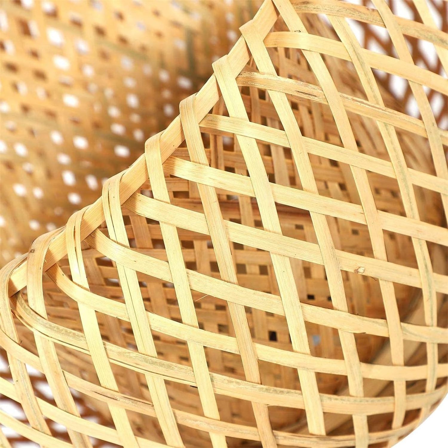 Top shopping Bamboo Wicker Rattan Lampshade Hand-Woven Double Layer Bamboo Dome Lampshade Asian Design