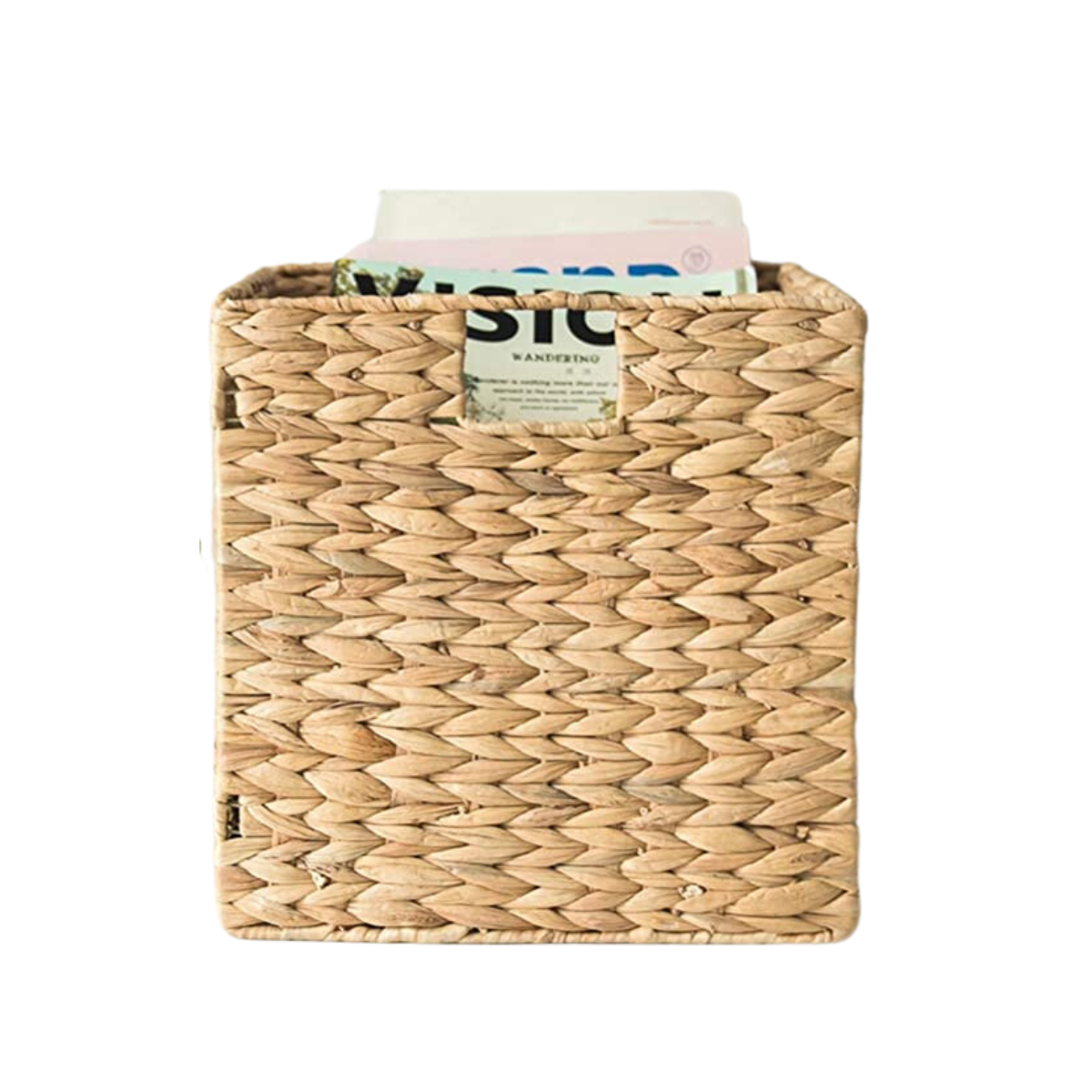 Hot selling Water Hyacinth Storage Baskets for Organizing Wicker Baskets for Storage with Liners Woven Wicker Storage Cubes