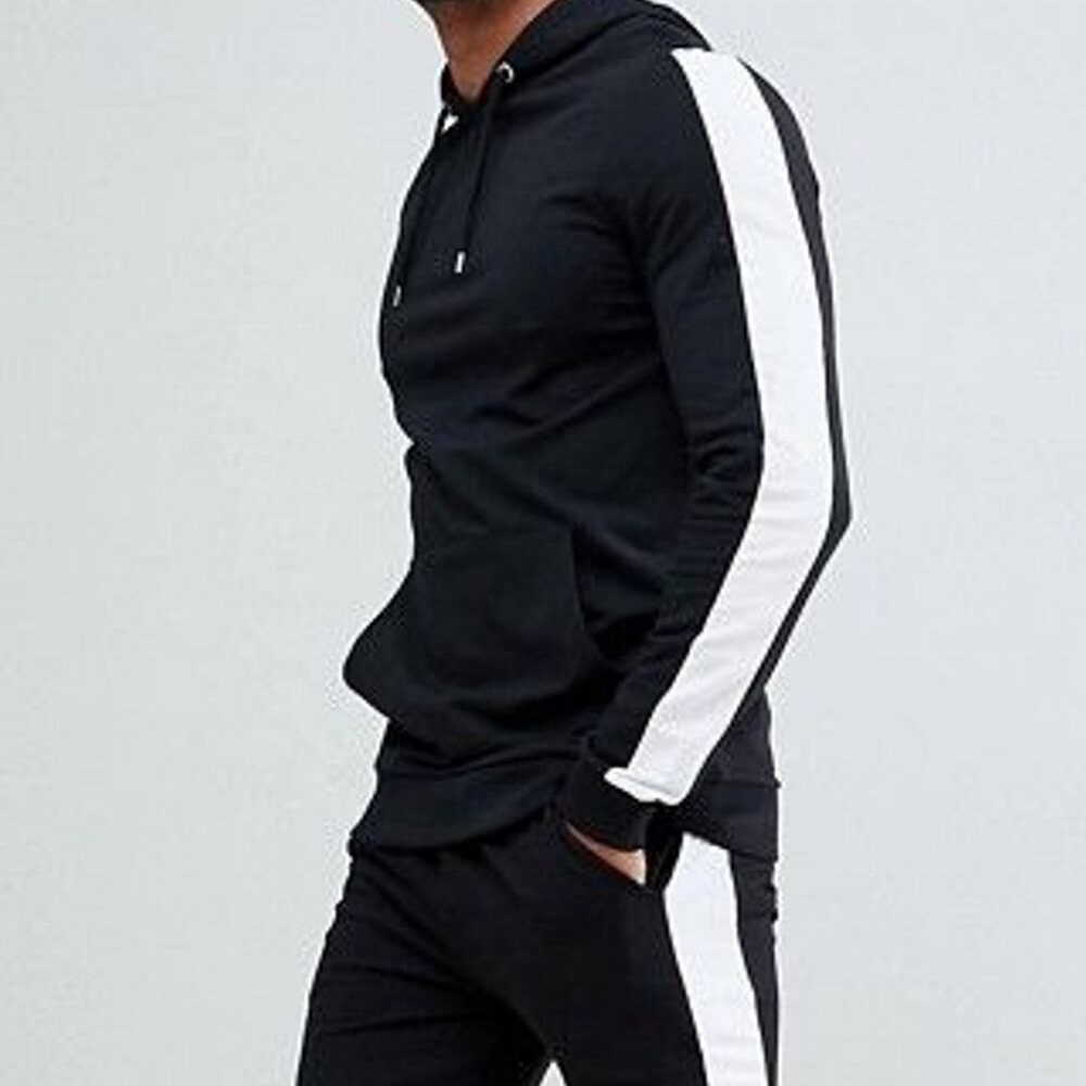 wholesale arm tape men jogging design top cotton jogging suits /custom gym sweatsuits / top Breathable tracksuits