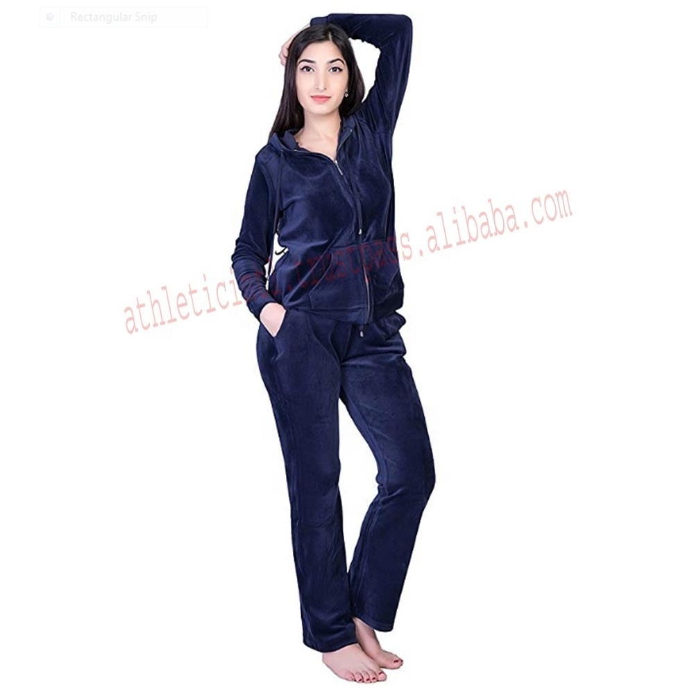 Velvet Customize Tracksuits| Wholesale Velour jogging bottom Women Tracksuits