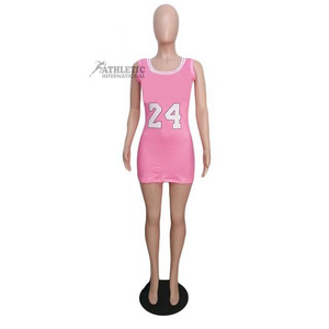 Jersey Dress Baseball and Softball Wear Sportswear Sleeveless T Shirts Dress for Women Summer Breathable and Quick Dry Jersey