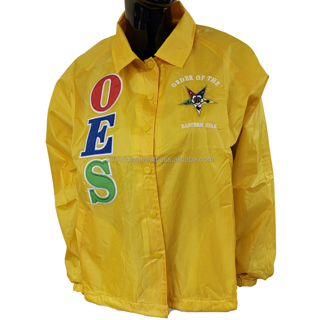 Custom letters design Order of Easter Line Jackets Windproof Greek custom Embroidered OES Real satin Jackets