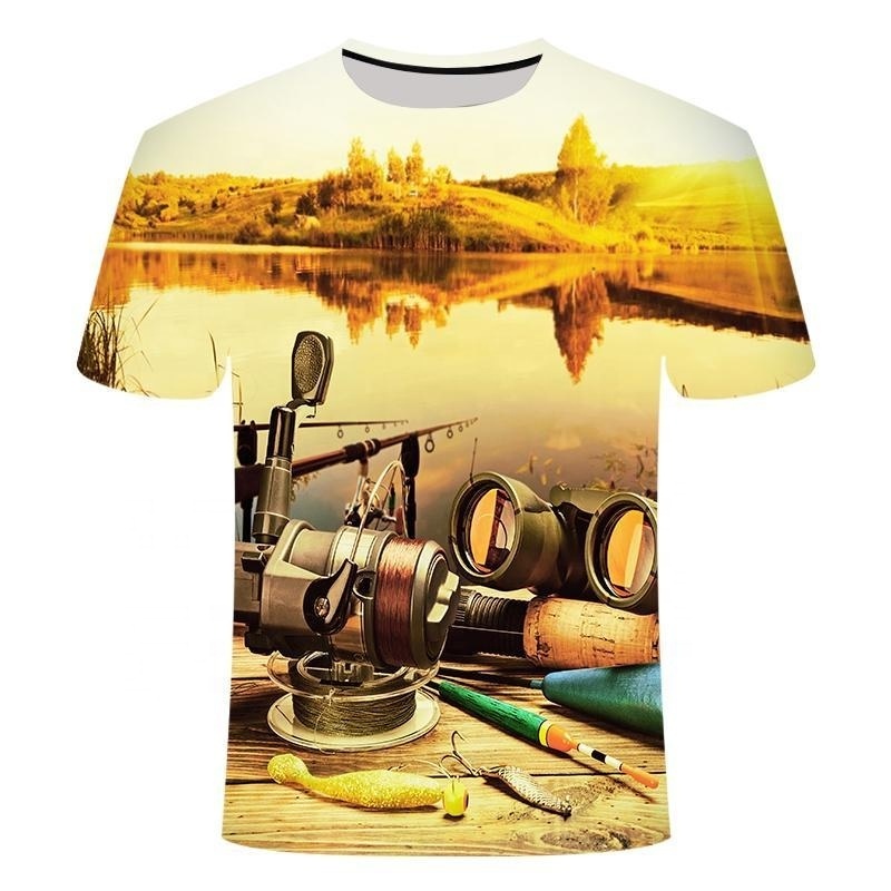 sublimation shirt blanks cotton fishing shirts fashion unisex cotton polyester t shirt