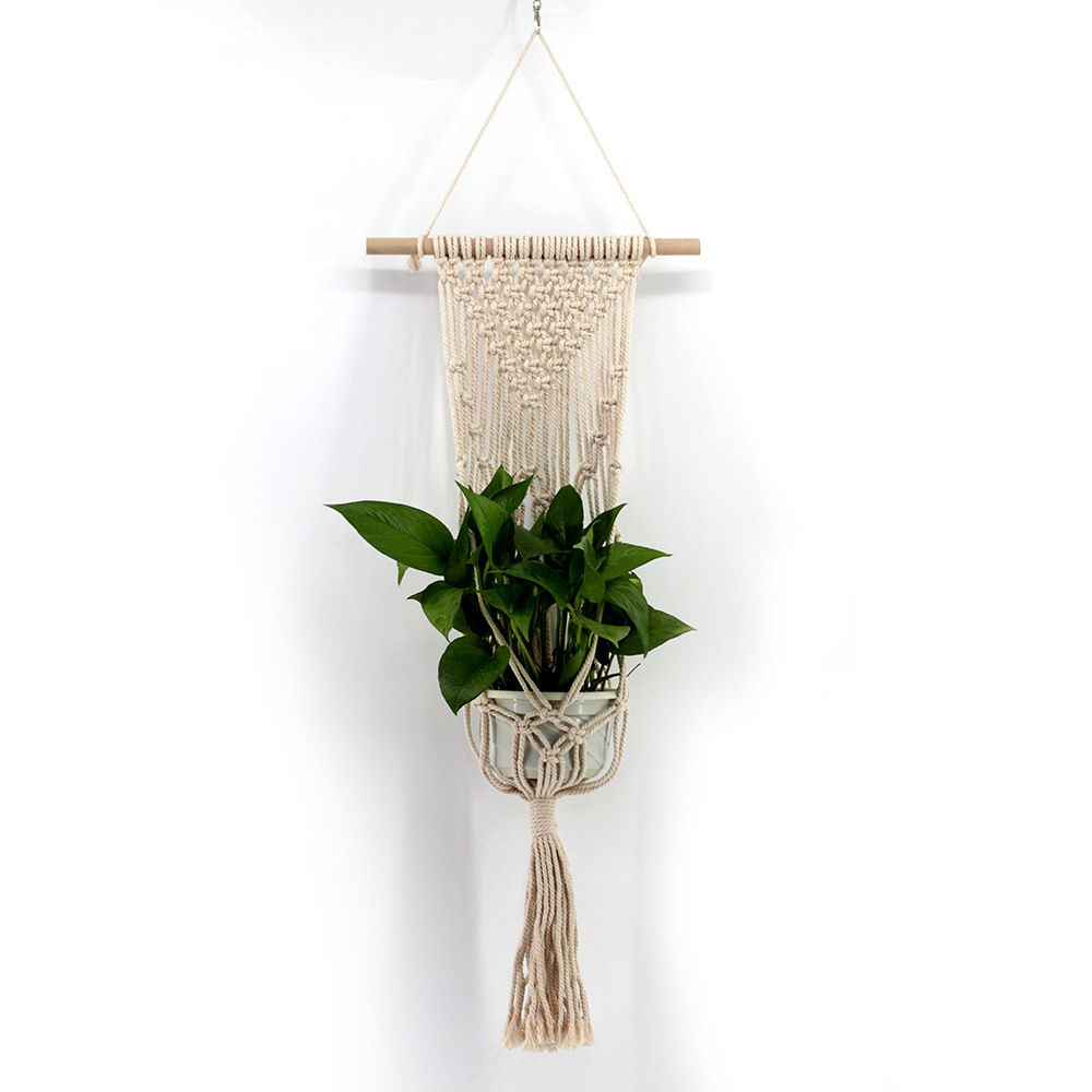 Macrame Plant Hanger Wall Hanging fits Mini Pot Indoor Vertical Garden Handcrafted Home Decor Interior Design Suspended Plants