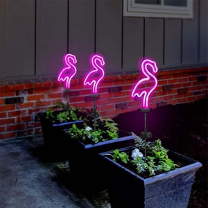 LED Bird Lamp Flamingo Neon Pile Solar Power Light Outdoor