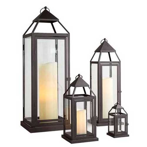 Landen Blackened Bronze Metal Lanterns for Wall Decor