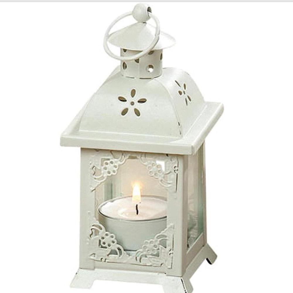 Romantic French Country Style Hearts Flowers and Lace  white tea Candle Lanterns