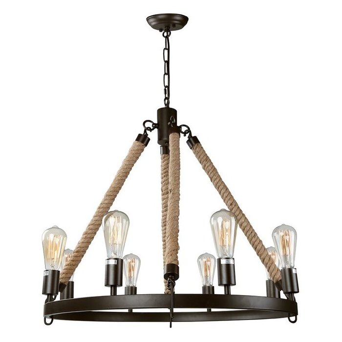 Statement Wagon Wheel Accents Dinning Rooms Foyer Light Fixture Rustic Farmhouse Hemp Rope Chandelier Lighting