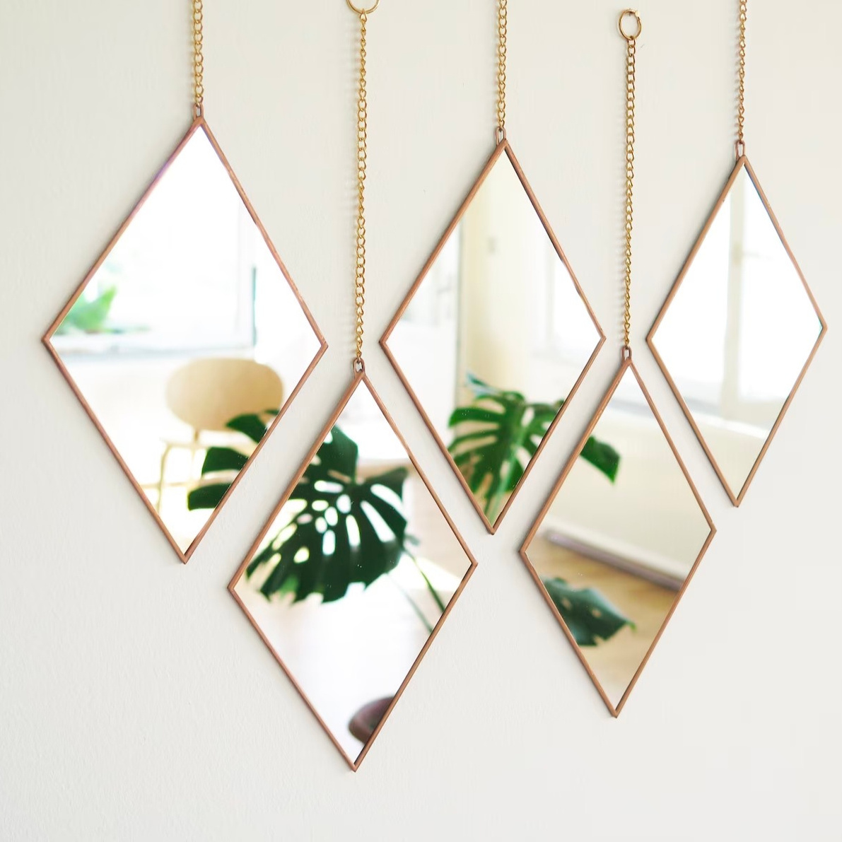 Hanging Geometric Decorative Mirrors Wall Decoration for Living Room Wall Decor