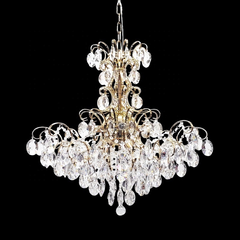 Indoor Lighting Fancy Luxury Marie Gold Metal Clear Crystal Chandelier Pendant Lights