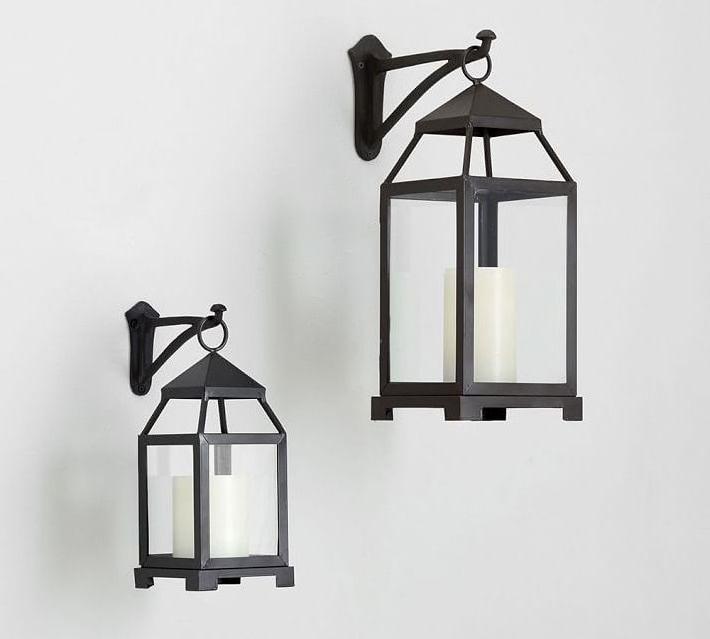 Landen Blackened Bronze Metal Lanterns for Wall Decor