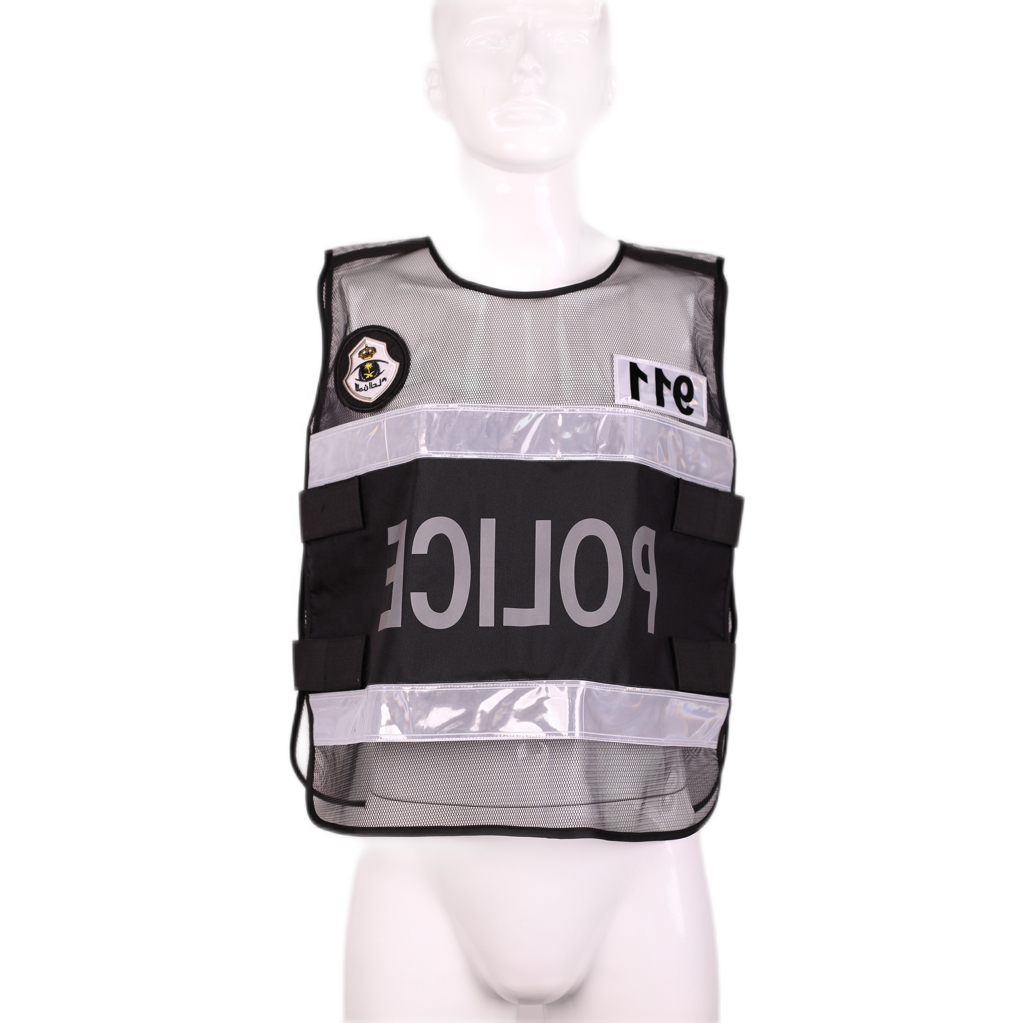 OEM Safety Reflective Vest Custom Logo Vests with GA446-2003 Men Security Black Safety Vest