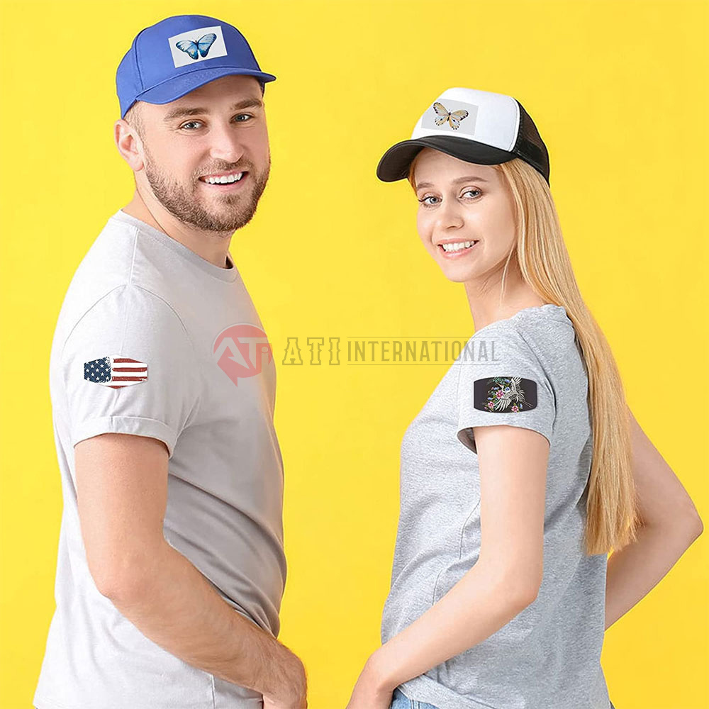 Shirts Shoes Jeans Bags Supplies Rectangle Round with Heat Glue for Hats Sublimation Hat Patches Custom