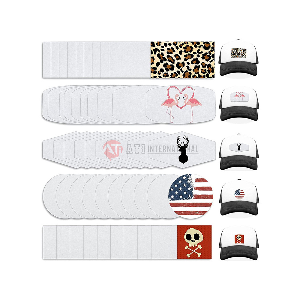 Shirts Shoes Jeans Bags Supplies Rectangle Round with Heat Glue for Hats Sublimation Hat Patches Custom