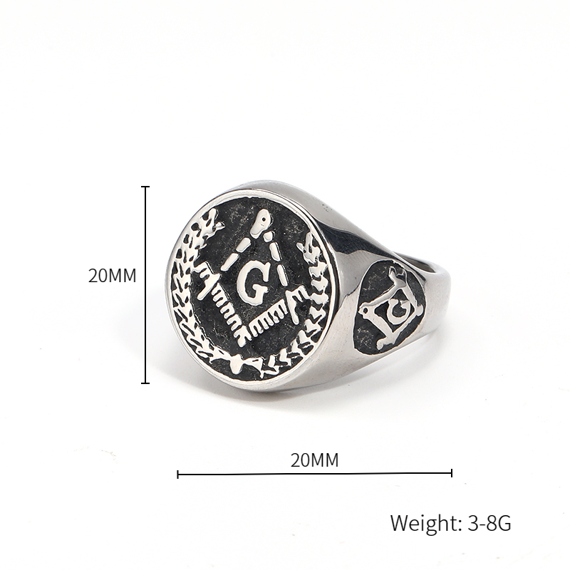 Wholesale Fashion Nordic Viking Stainless Steel Ring Chunky Anchor Rune Wolf Titanium Steel Finger Ring Jewelry Men and Women