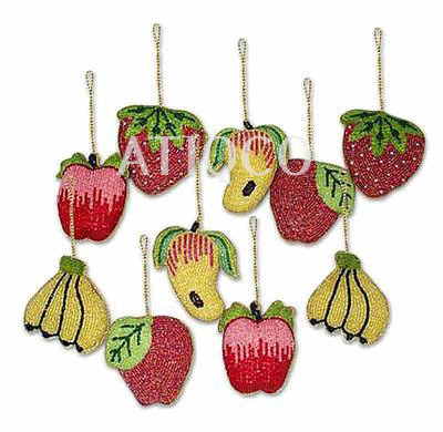 Grass Hanging Beads Fruit Ornament Decoration For X-Mas Tree Beautiful Fruits Ornament Stylish Fruit Bulk Selling FruitGlass Bea