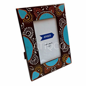 Artistic painted wooden photo frames unique classic touch picture frame colourful handmade frames room decor