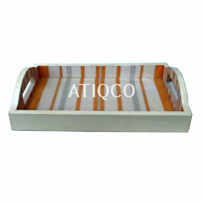 Wooden Tray Painted Multicolor Print Stylish Try High Quality Tray Modern Try Attractive Tray Best Price Selling Try