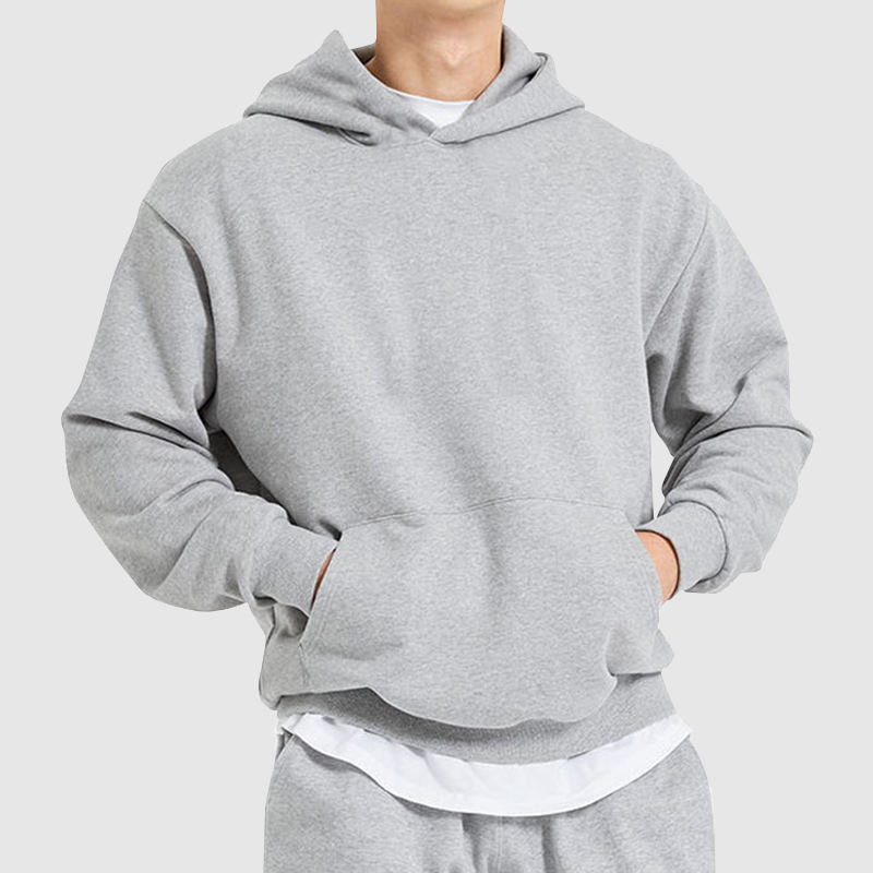 Yite Custom Logo Heavyweight 500 GSM Hoodie with No String Oversized 100% Cotton Fleece Essentials Cropped Hoodie Men