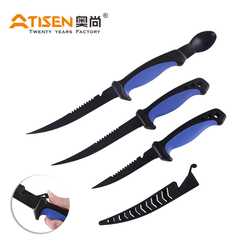 New Arrival Fillet Knife Blank Fish, PP+TPR  Handle Fish Fillet Knife With Sheath