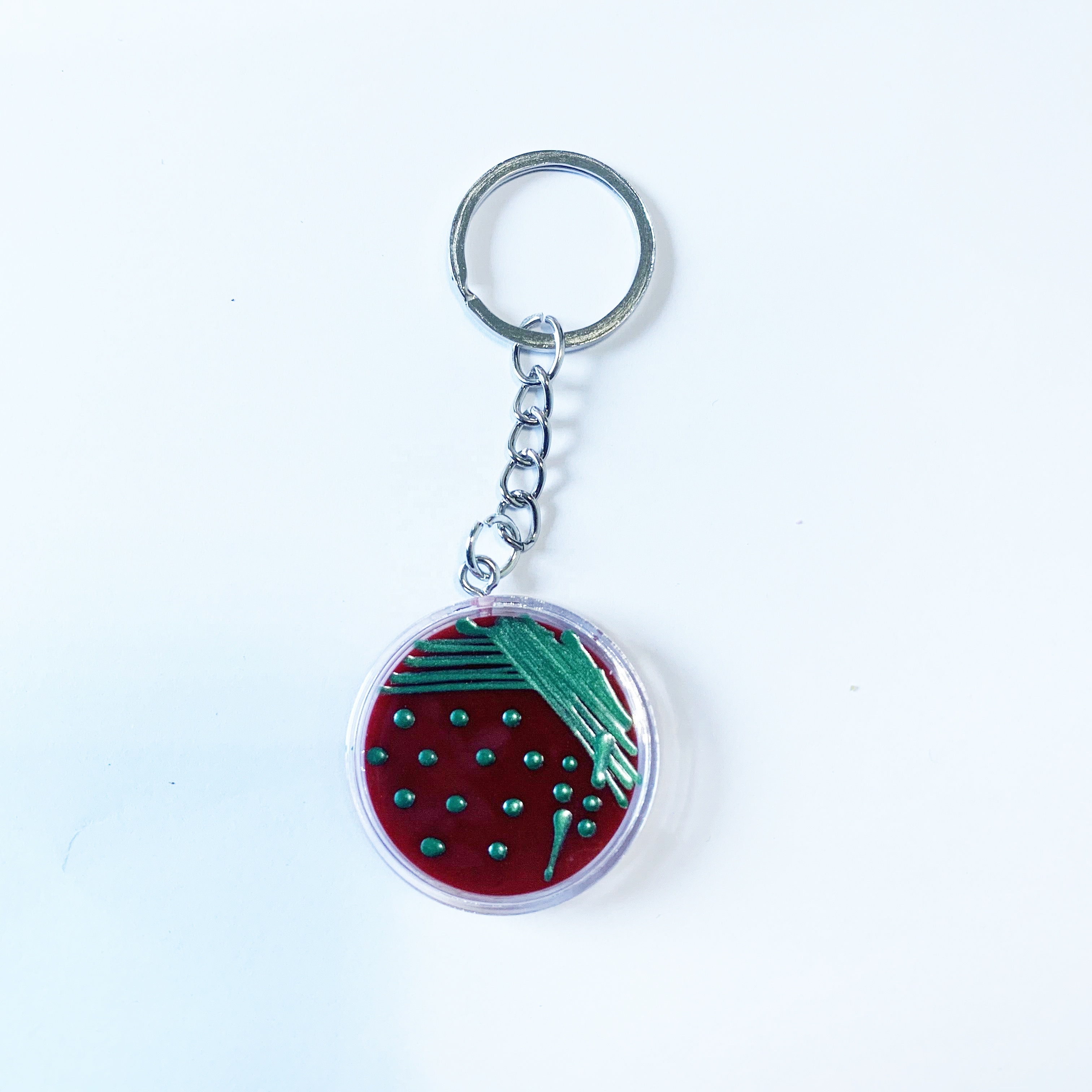 Customization Petri Dish Design 3D Paint Multi Color Handmade Hard Acrylic Resin Keychain