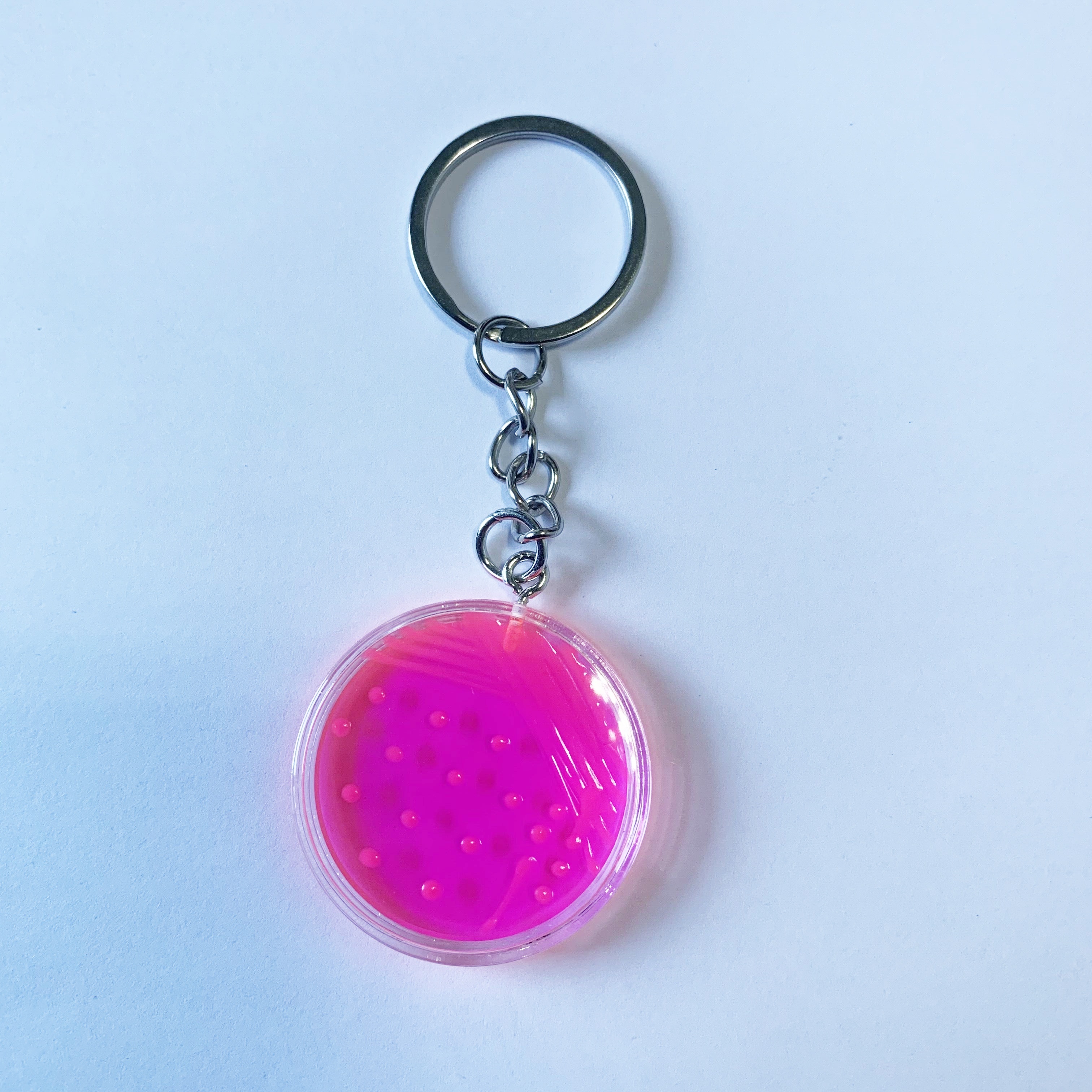 Customization Petri Dish Design 3D Paint Multi Color Handmade Hard Acrylic Resin Keychain