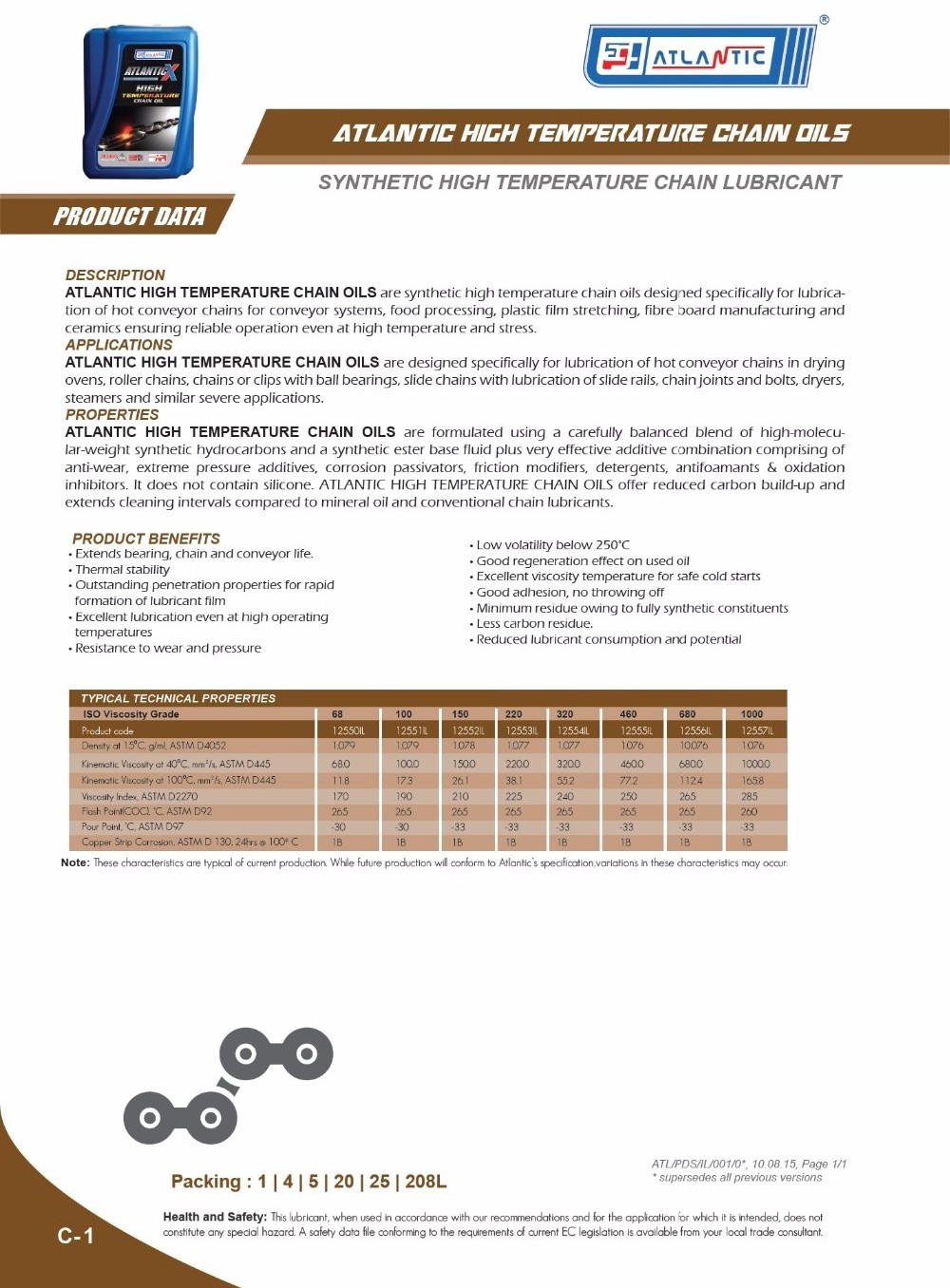 Atlantic High Temperature Chain Oil Synthetic