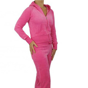 Women gym training running pink women sweat suit set tracksuit plain sports track suit