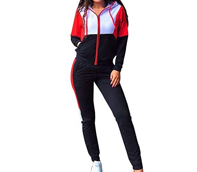 Women gym training running pink women sweat suit set tracksuit plain sports track suit