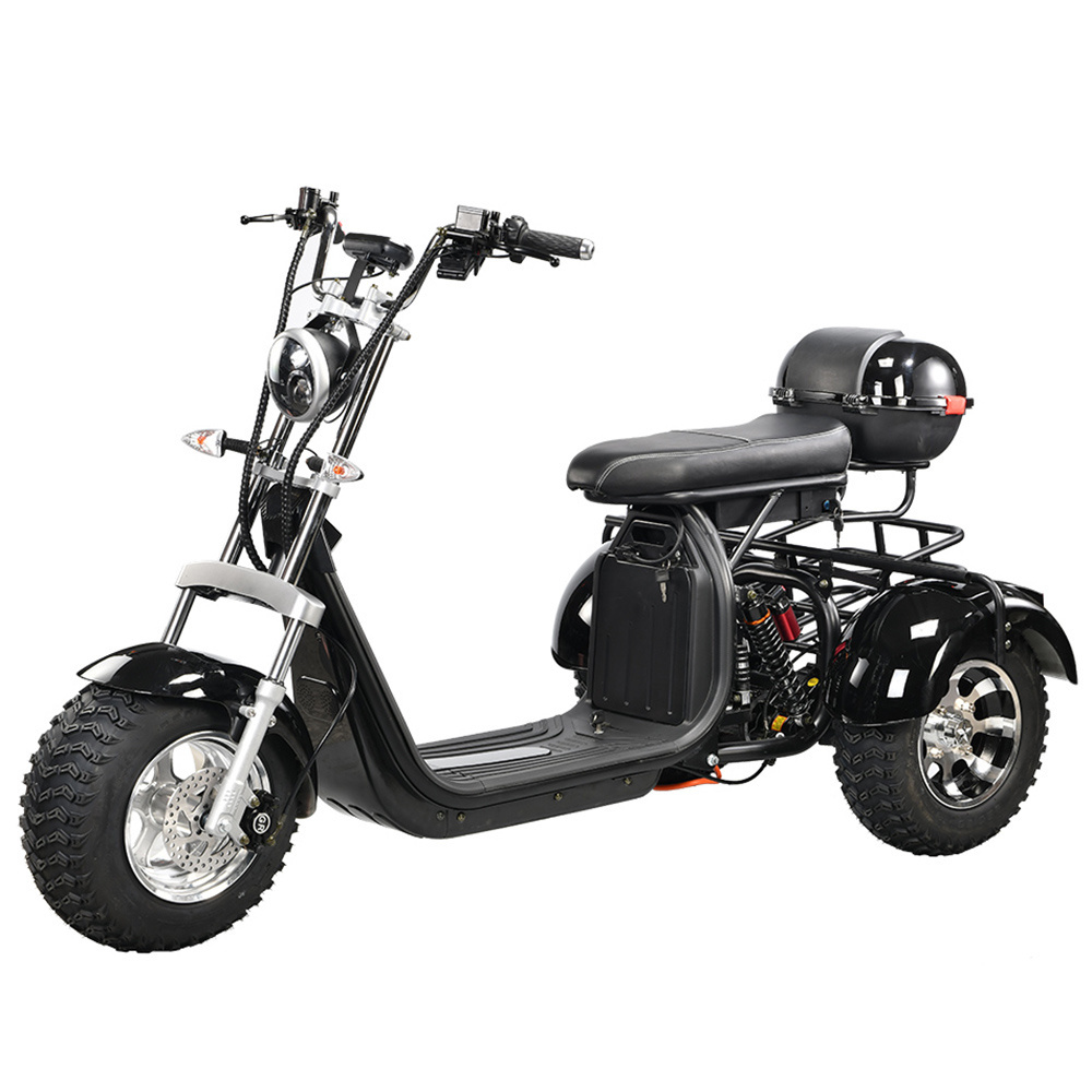 eHoodax Motocicleta Electrica 1500w3000w High Power 45km/h Fast Long Range Adult Tricycle 3 Wheel Electric Bike Trike Motorcycle