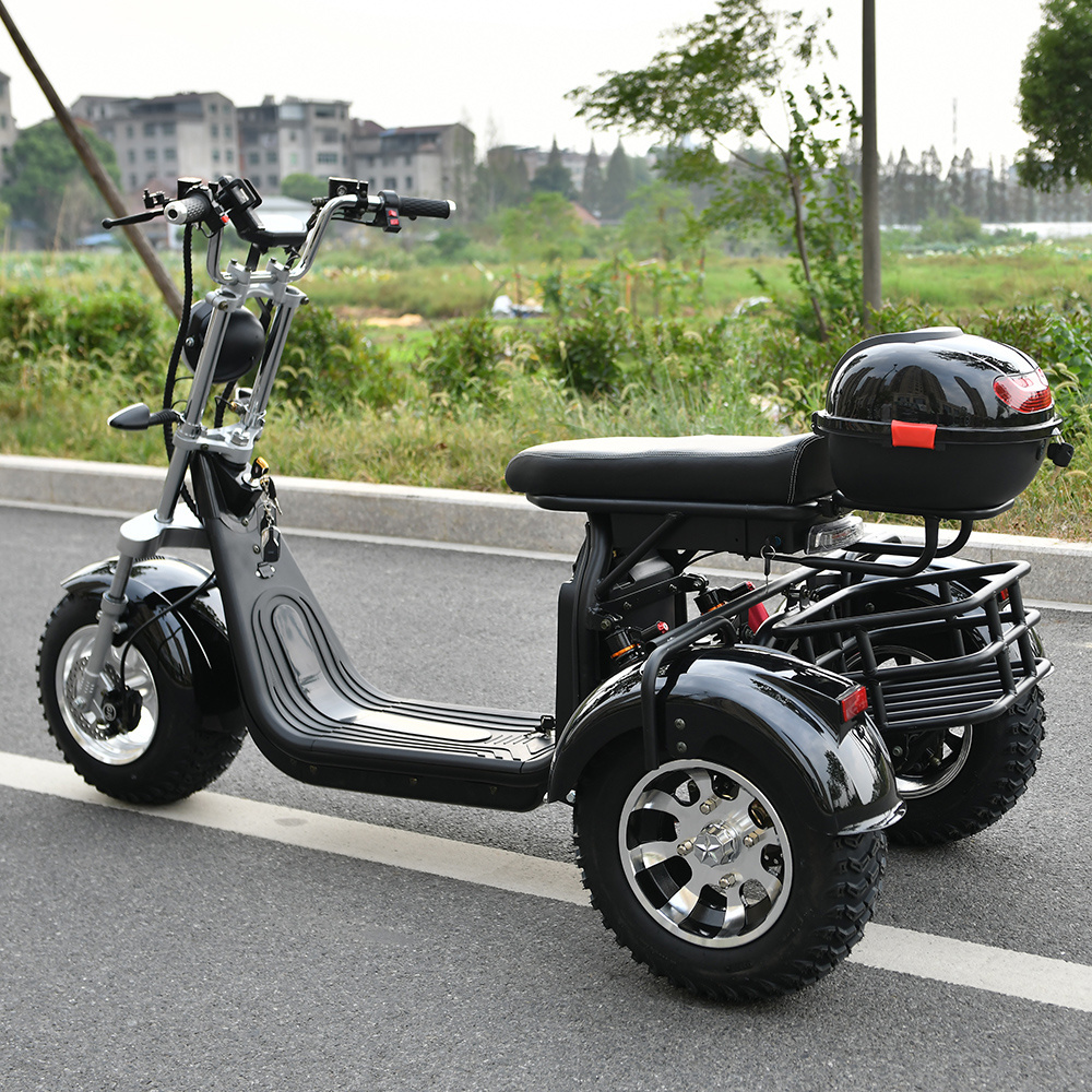 eHoodax three wheel e bike speed 40kmph off road tire electronic e tricycle trike e bike adult 3 wheel electric scooter