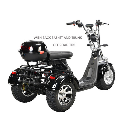 eHoodax Motocicleta Electrica 1500w3000w High Power 45km h Fast Long Range Adult Tricycle 3 Wheel Electric Bike Trike Motorcycle BestSuppliers